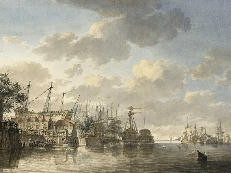 1751-Hendrik Kobell - Regina al King's Dock Woolwich nel 1771